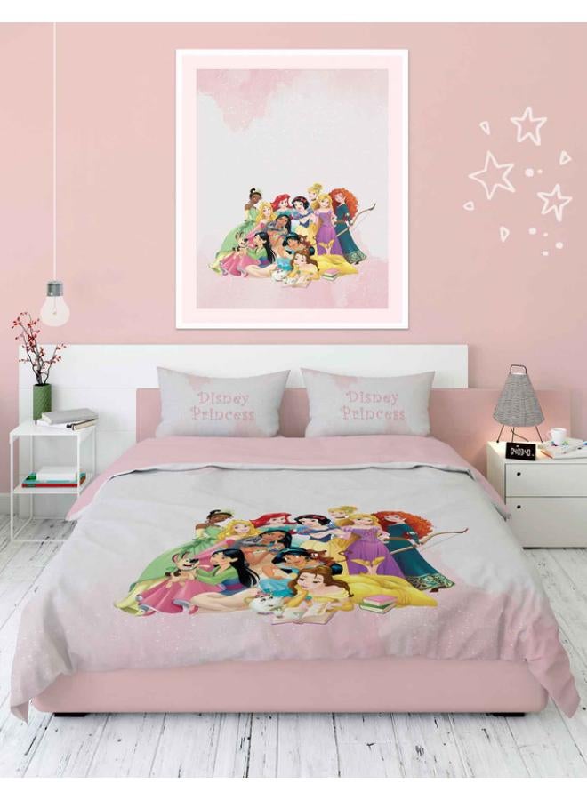 Printed Comforter Set Single Size 220x 180 cm -Multicolour