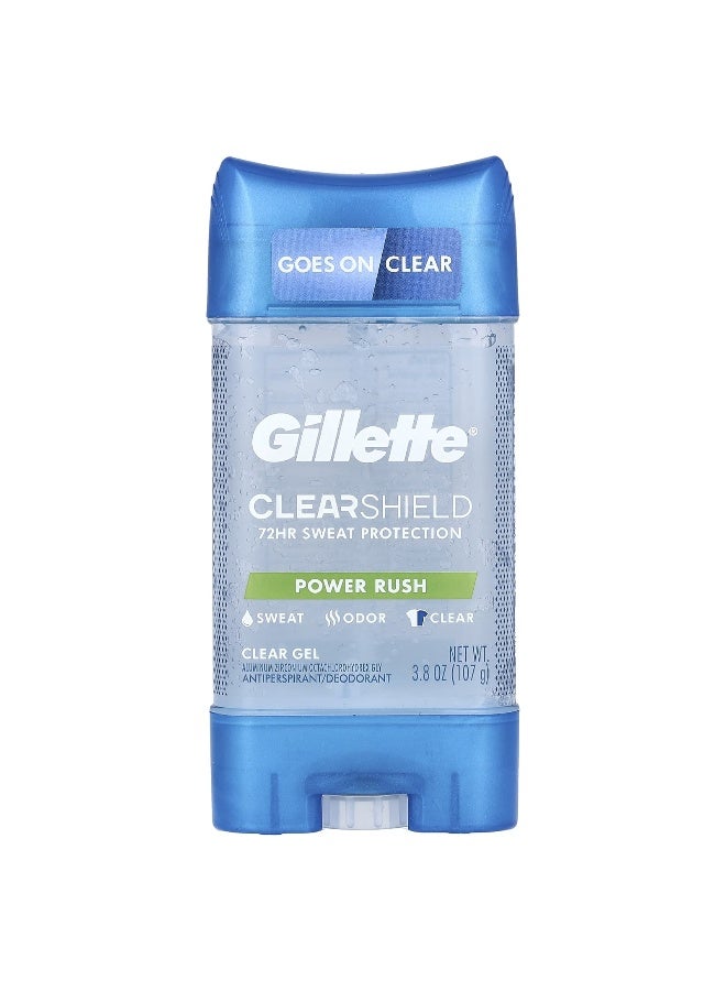 Gillette, ClearShield, Antiperspirant Deodorant, Power Rush, 3.8 oz (107 g) - Image 1
