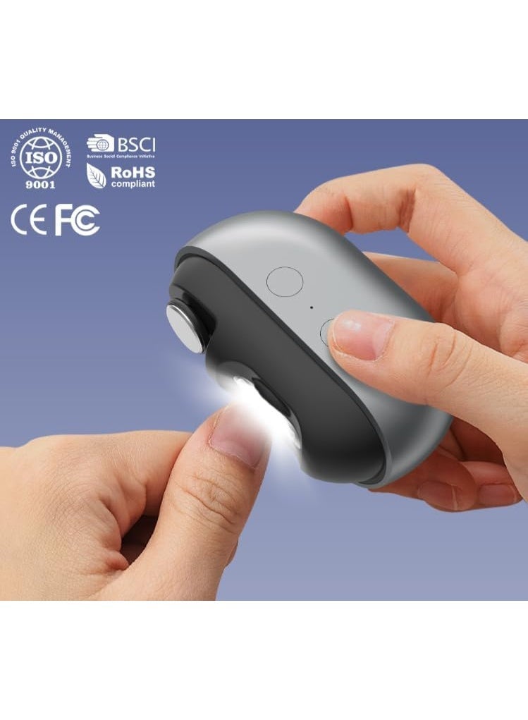 **قصافة أظافر كهربائية ذكية قابلة للشحن عبر USB مع إضاءة LED – تشذيب أظافر آمن وبدون ألم للأطفال والكبار** - Image 4