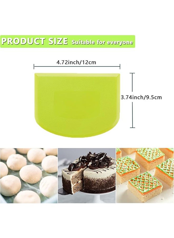 واي جيه 2 قطعة ملعقة عجين وعاء بلاستيك آمن للطعام ، ملعقة طعام متعددة الأغراض لكعكة العجين الخبز حلوى صقيع أخضر ، أبيض - Image 4