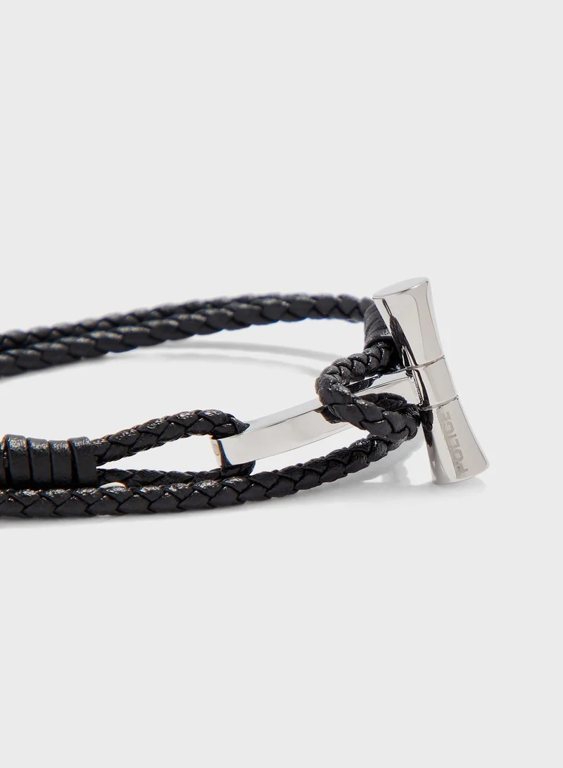 POLICE Peyto Braided Stacked Bracelet