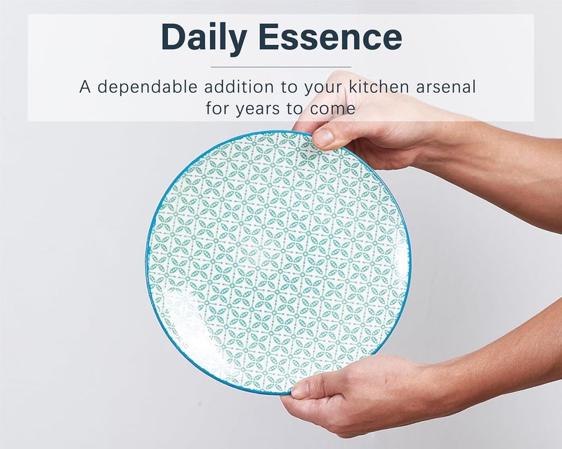 Onemore طقم أطباق العشاء ONEMORE من 6 قطع 85 بوصة أطباق باستا من البورسلين أطباق صغيرة للمطبخ للسلطة والحلويات والمقبلات آمنة للاستخدام في الميكروويف وغسالة الصحون مقاومة للخدوش بألوان متنوعة - Image 5