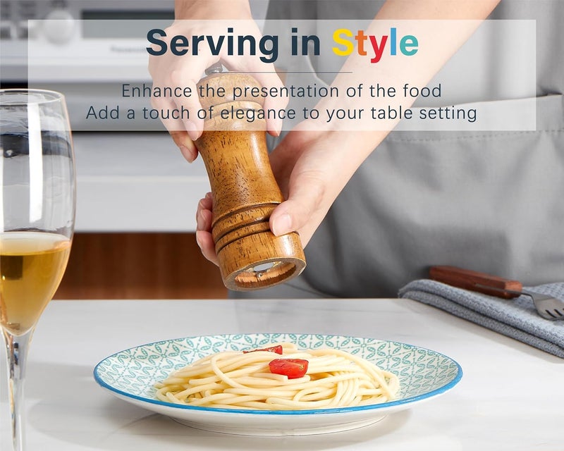 Onemore طقم أطباق العشاء ONEMORE من 6 قطع 85 بوصة أطباق باستا من البورسلين أطباق صغيرة للمطبخ للسلطة والحلويات والمقبلات آمنة للاستخدام في الميكروويف وغسالة الصحون مقاومة للخدوش بألوان متنوعة - Image 4