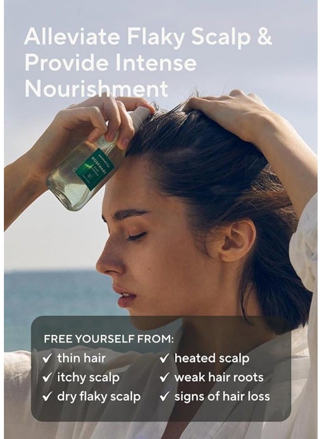 AROMATICA معزز جذور إكليل الجبل 3.38 أونصة / 100 مل - تغذية فروة الرأس بزيت إكليل الجبل المصنف غذائيًا - يخفف من حكة فروة الرأس والجافة والمتقشرة - خالي من الكبريتات والسيليكون والبارابين - Image 3