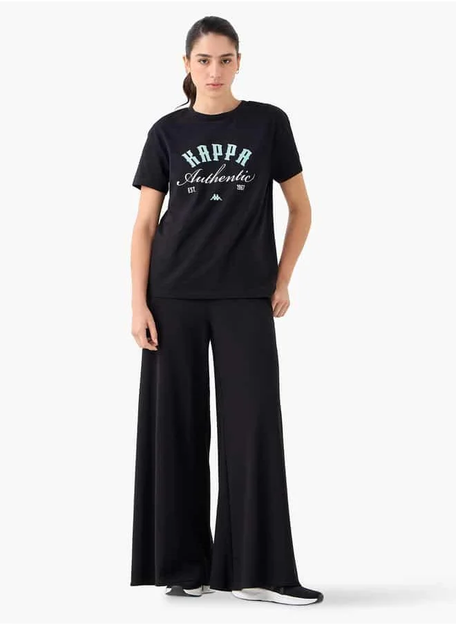 كابا Kappa Graphic Print T-shirt with Crew Neck and Short Sleeves