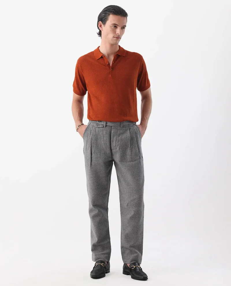 Rare Rabbit Men's Textured 100% Linen Trousers