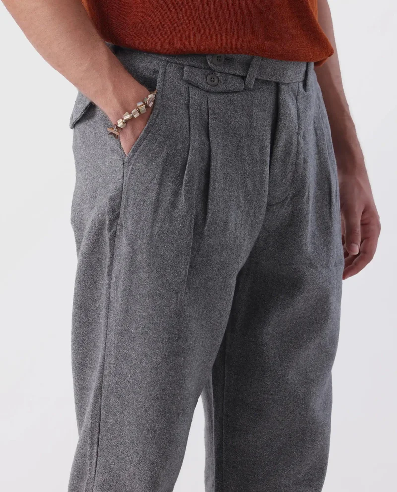 Rare Rabbit Men's Textured 100% Linen Trousers