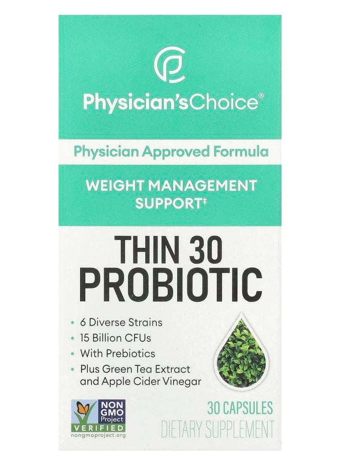 Physician's CHOICE Thin 30 Probiotic 15 Billion CFUs 30 Capsules 