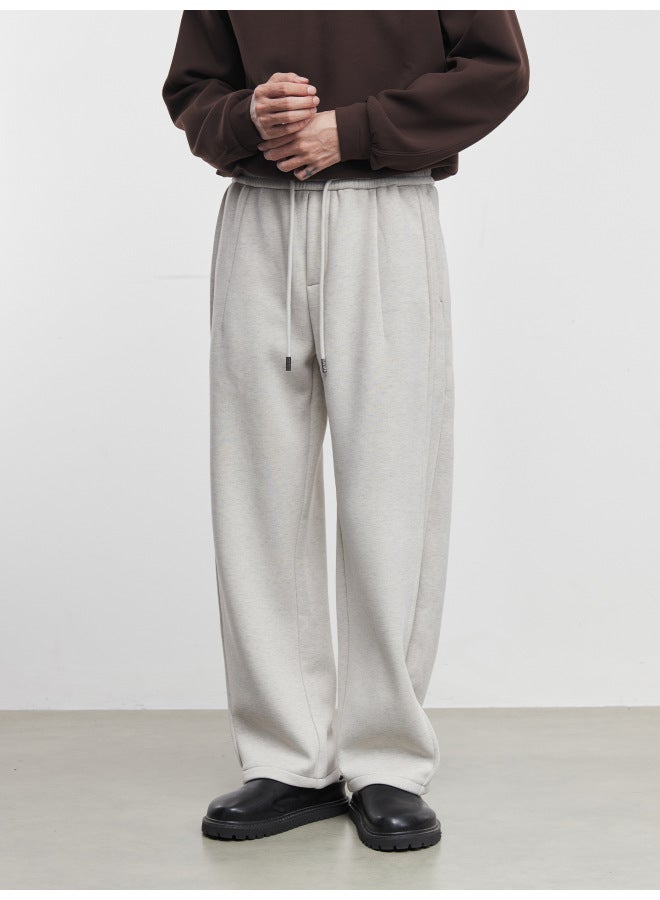 Yizhi "trendy" Casual Fleece-lined Casual Pants For Men, Autumn And Winter New Straight Loose Sweatpants - Image 2