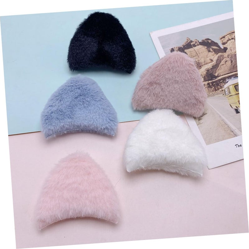 Outanaya 10pcs Diy Cat Ears Hairband Charms Fuzzy Rabbit Fur Cute Cat Shape for Boys and Girls Crafts Decor - Image 4