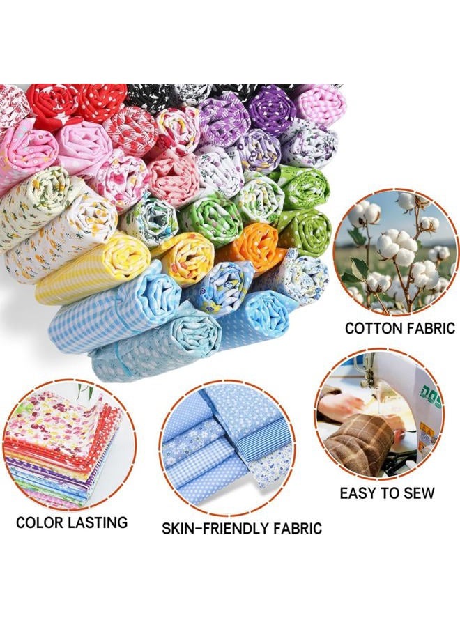VUFVOID High-Grade Cotton Quilting Fabric Bundle, 100% Cotton Floral Print Patchwork Material for DIY Sewing, Cushions, Crafts, Machine Washable, Multi-Color Patterns (White Gray, 20 * 20'') - Image 4