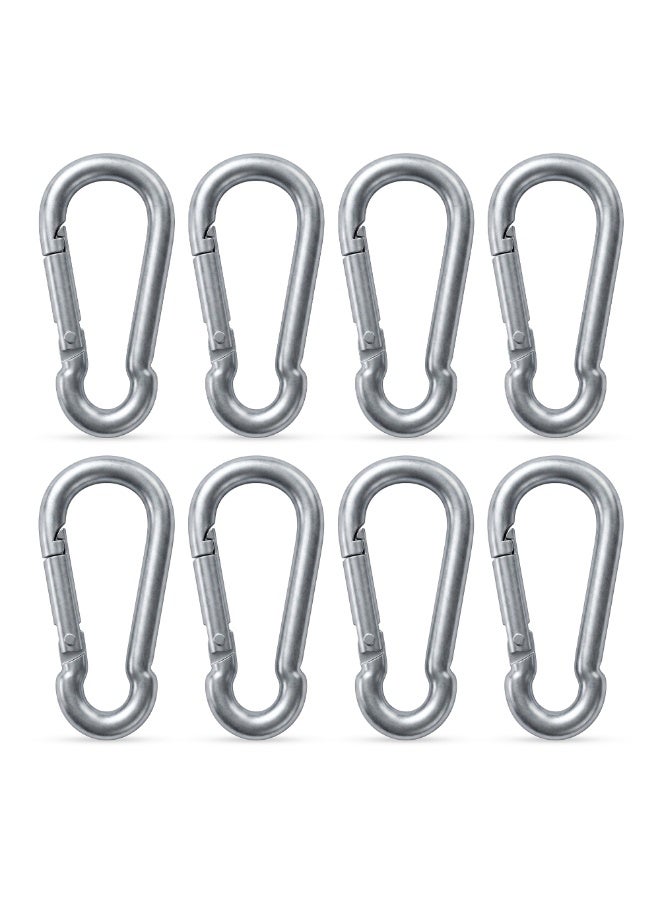 Duravel Galvanized Steel Carabiner Clips, Silver, Spring Snap Hook for Dog Leash, Hammock, Aerial Yoga,Gym Pulldown Attachment, Exercise Machine, Heavy Duty - Image 1