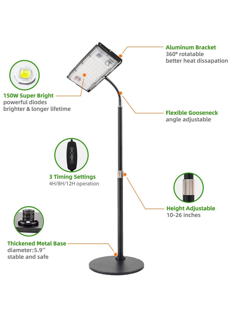 SYOSI - SYOSI Grow Light for Indoor Plants, Full Spectrum LED Plant Growing Light, Height Adjustable Desk Plant Growing Lamp, Small Grow Lamp with 4H/8H/12H Timer, 6-Level Brightness, Flexible Gooseneck - Image 1