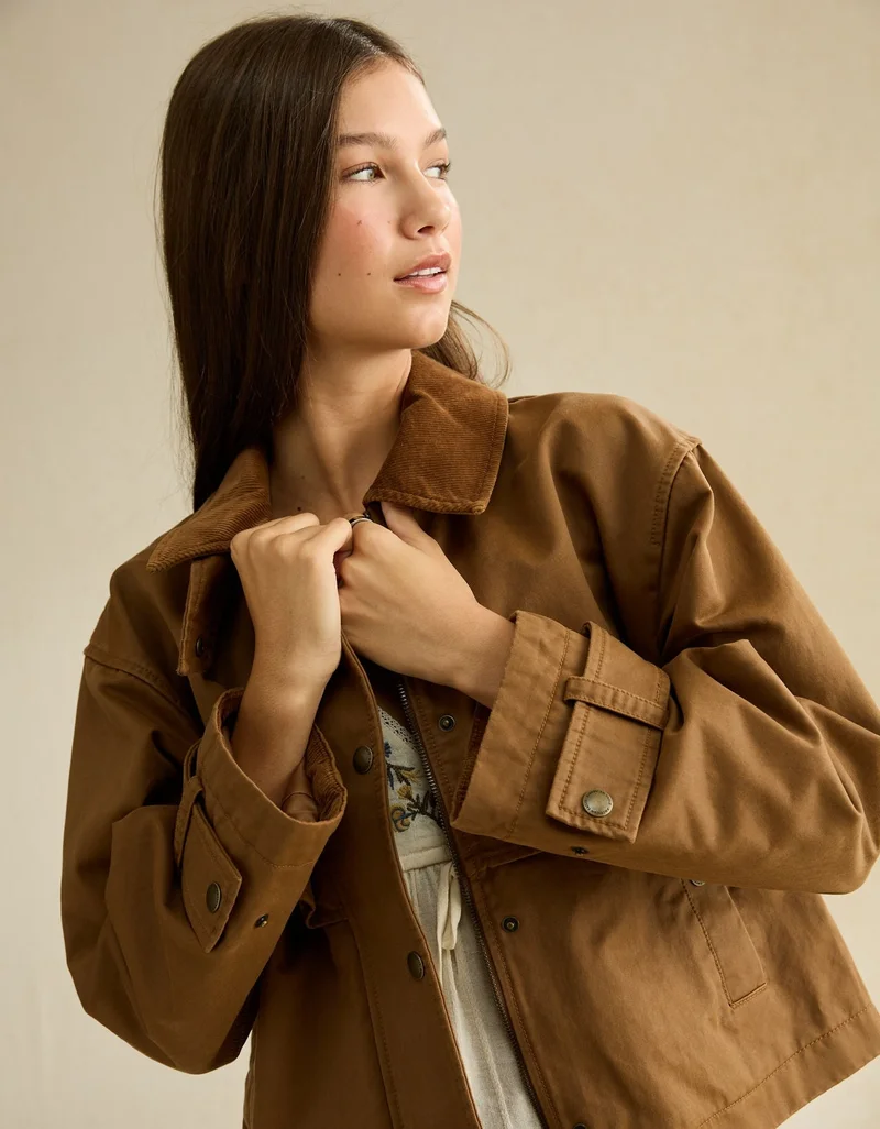American Eagle AE Cropped Swing Workwear Jacket