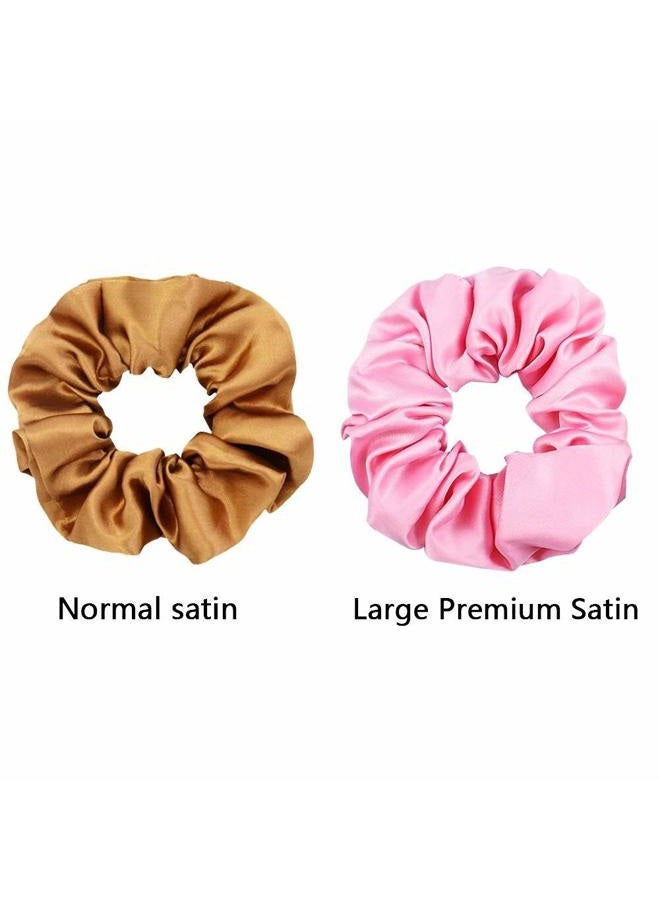 Chloven 20 Colors Large Satin Hair Scrunchies Elastic Hair Bobbles Ponytail Holder Hair Scrunchy Vintage Hair Ties Accessories for Women Girls - Image 3