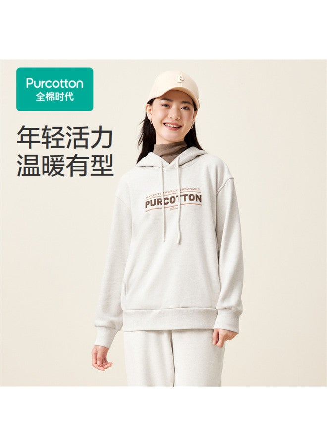 purcotton Ladies' Winter Thick Fleece Hoodie, Loose Casual Fit With Hood, Comfortable And Non-Restrictive - Image 3