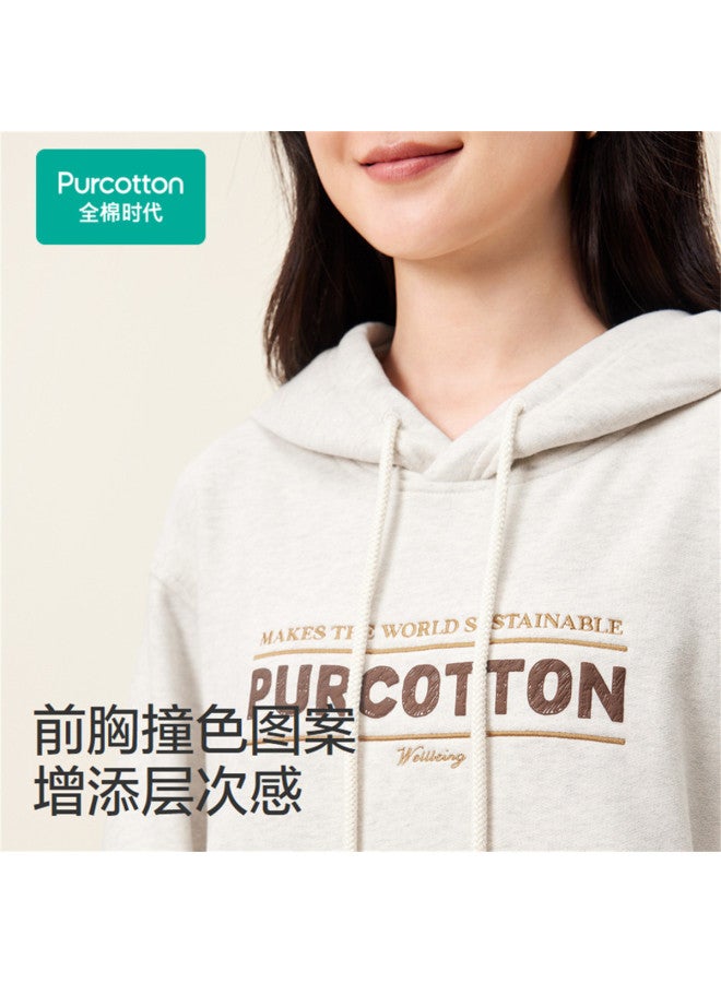 purcotton Ladies' Winter Thick Fleece Hoodie, Loose Casual Fit With Hood, Comfortable And Non-Restrictive - Image 2