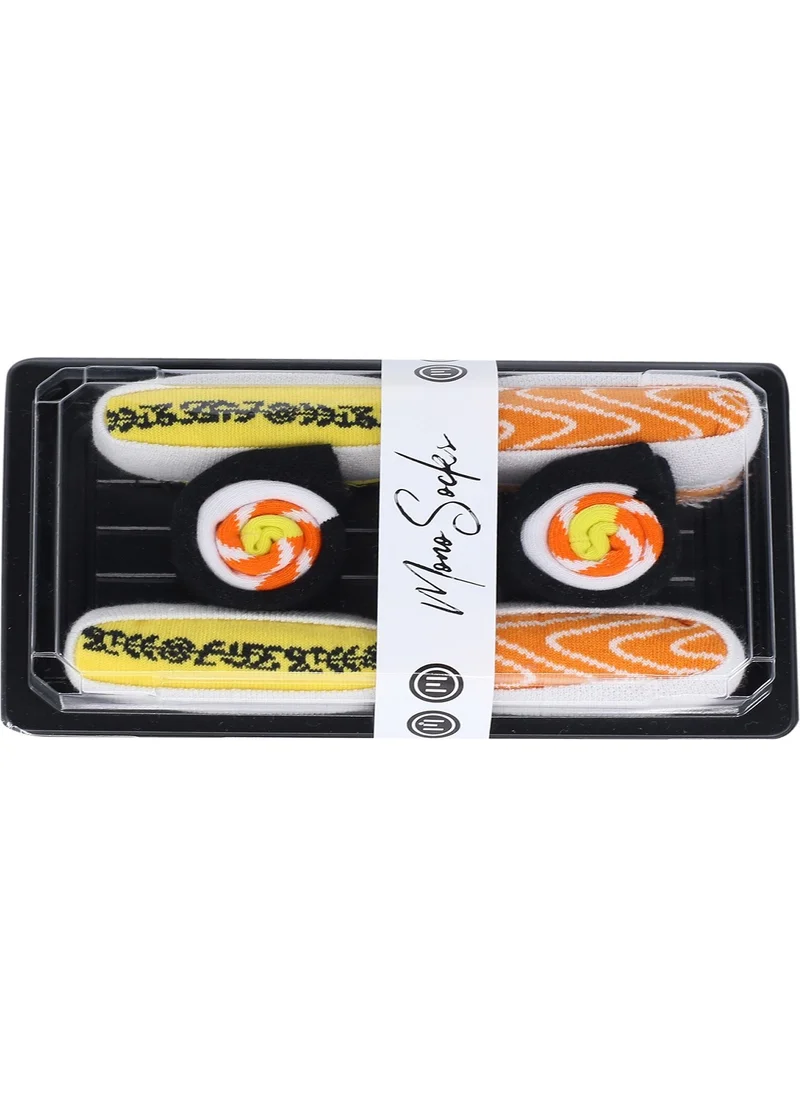 Mono Socks Unisex Colorful Lachs Maki Set B 3-Piece Sushi Socks