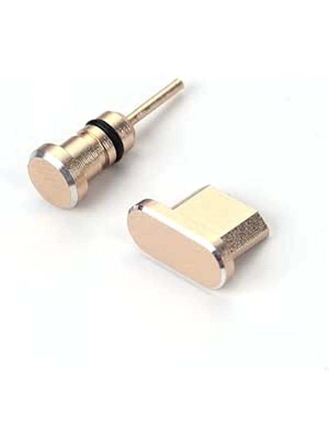 2Pcs Micro USB and 3.5mm Audio Jack Dust Plugs Set Anti Dust Black - Image 1