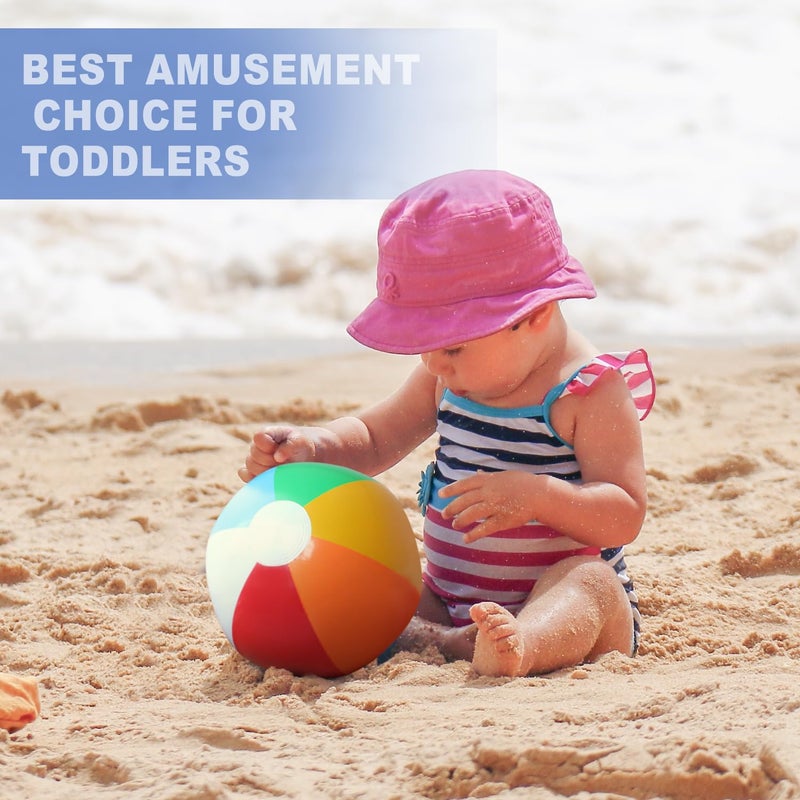 Novelty Place Inflatable Beach Balls - 12 Pack, 8" Diameter, Bright Rainbow Colored, Leak-Proof PVC - Summer Seaside Beach Pool Party School Supplies, Floating Toys for Toddlers, Teenagers - Image 3