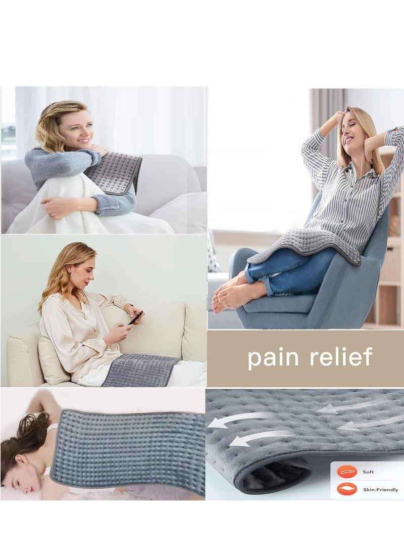 PENG GENERAL Heating Pad Heat Electric Blanket 12in x 24in Heating Pad Soft Flannel Grey  - Image 2