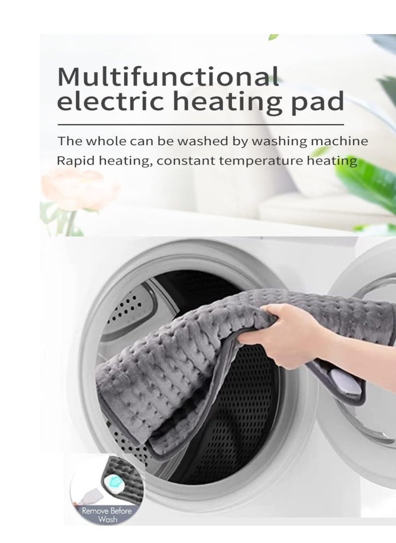 PENG GENERAL Heating Pad Heat Electric Blanket 12in x 24in Heating Pad Soft Flannel Grey  - Image 3