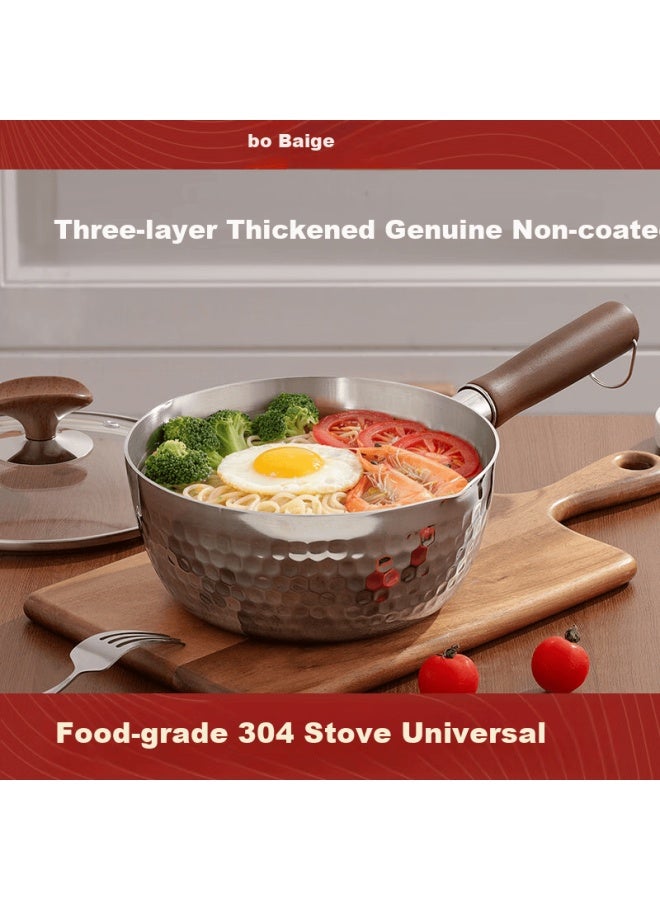 Bayco Yukihira Pot 304 Stainless Steel Food Grade Milk Pot Baby Food Small Soup Pot Instant Noodle Cooking Pot 18cm Bg8748 - Image 2