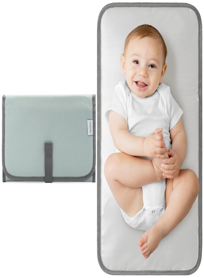 Comfy Cubs Baby Changing Pad Compact Size - Waterproof Diaper Changing Mat with Cushioned Pillow - Soft & Lightweight, Foldable Design for Travel - Stylish Design for Boys and Girls - Earth Green - Image 1