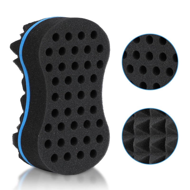 Supaze Hair Sponge for Curls, Small Holes Hair Sponges for Men Curls, Curling Sponge for Men Double-sided, Hair Sponges for Natural Hair Women, Twist Brush, Hair Twist Tool 1Pcs - Image 1
