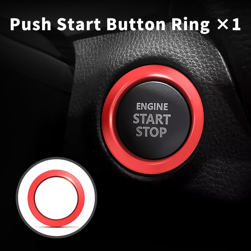 Polodunn for 2020-2025 2026 Toyota Corolla & 2022-2025 2026 Corolla Cross Accessories, 4pcs Aluminum Alloy Knob Cover Trim Set - Rearview Mirror Switch, AC & Push Start (Red) - Image 5
