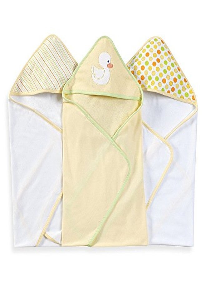 Spasilk Hooded Towel Set for Newborn Boys and Girls, Soft Terry Towel Set, Pack of 3, Yellow Duck - Image 4