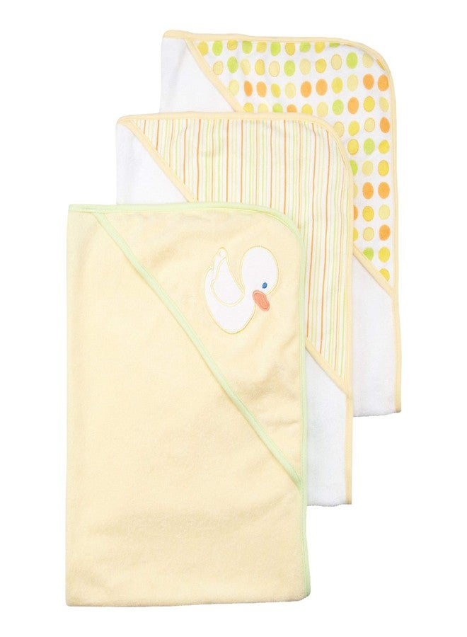 Spasilk Hooded Towel Set for Newborn Boys and Girls, Soft Terry Towel Set, Pack of 3, Yellow Duck - Image 1