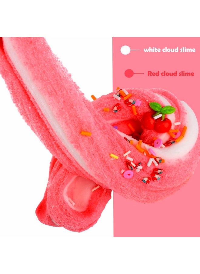 d'Alba - 2 Pack Cloud Slime Kit With Blue And Cherry Charms Scented Diy Slime Supplies For Girls And Boys Party Favors Stress Relief Slime Toys For Kids Education Birthday Gift. - Image 1