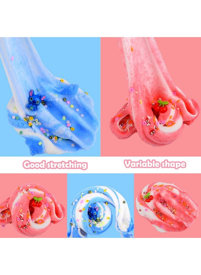 d'Alba - 2 Pack Cloud Slime Kit With Blue And Cherry Charms Scented Diy Slime Supplies For Girls And Boys Party Favors Stress Relief Slime Toys For Kids Education Birthday Gift. - Image 1
