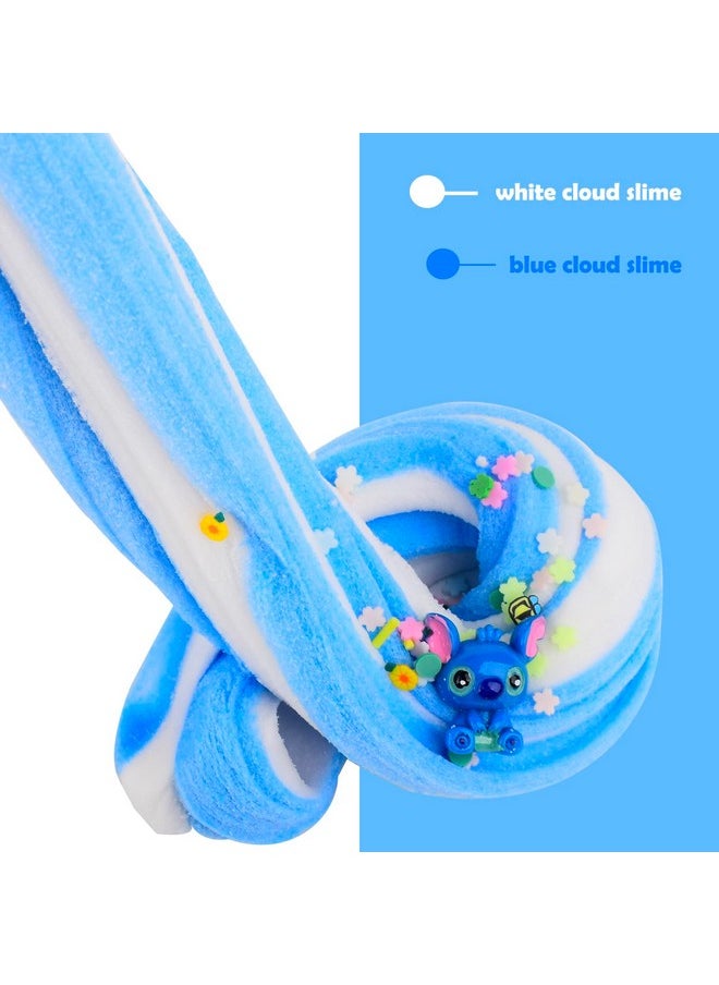 d'Alba - 2 Pack Cloud Slime Kit With Blue And Cherry Charms Scented Diy Slime Supplies For Girls And Boys Party Favors Stress Relief Slime Toys For Kids Education Birthday Gift. - Image 1