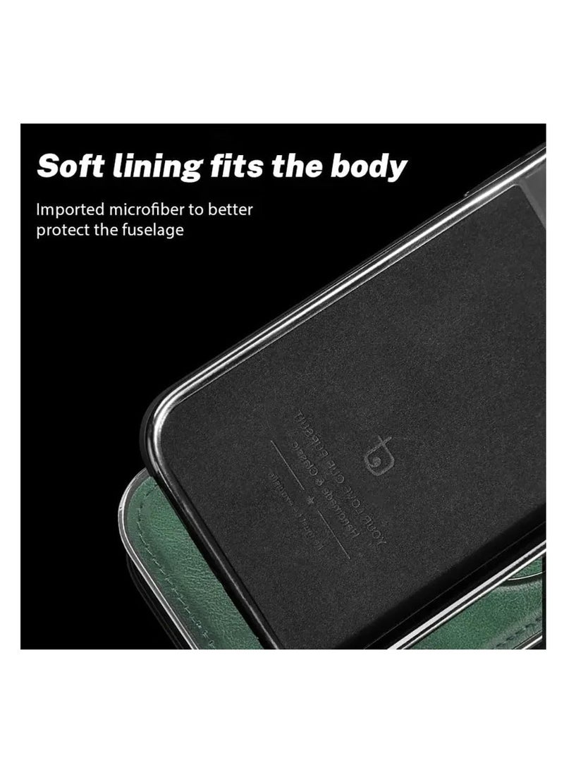 SYOSI Luxury Leather Invisible Stand Case for iPhone 15 Pro Max - Premium Leather Case with Magsafe Compatibility (Brown, for iPhone 15 Pro Max) - Image 4