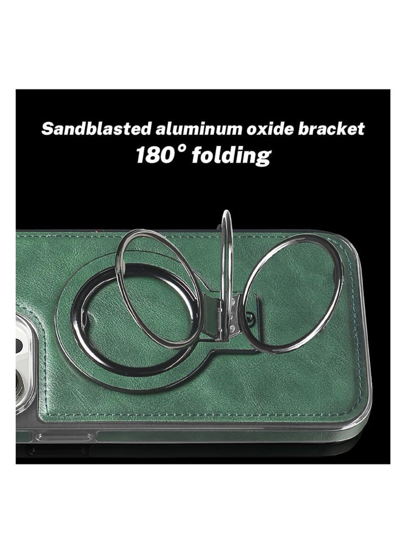 SYOSI Luxury Leather Invisible Stand Case for iPhone 15 Pro Max - Premium Leather Case with Magsafe Compatibility (Brown, for iPhone 15 Pro Max) - Image 2