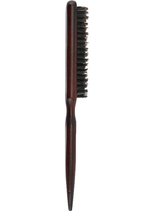 Bizimevde Professional Wooden Wood Colored Thin Bun Brush Hair Brush  - Image 1