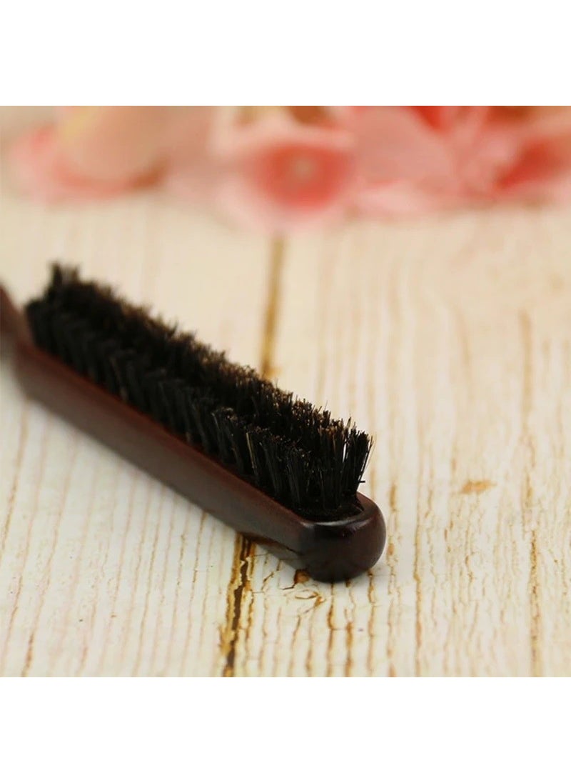 Bizimevde Professional Wooden Wood Colored Thin Bun Brush Hair Brush  - Image 3