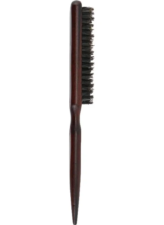 Bizimevde Professional Wooden Wood Colored Thin Bun Brush Hair Brush