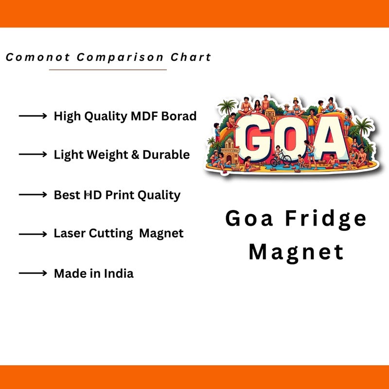 GIFTODAY Goa State Theme Souvenir Wooden Fridge Magnet for Refrigerator Goa Printed Magnet for Office Kitchen and Home Decoration Perfect Souvenir Gift Pack of 1 Size 3x3 Inch - Image 5