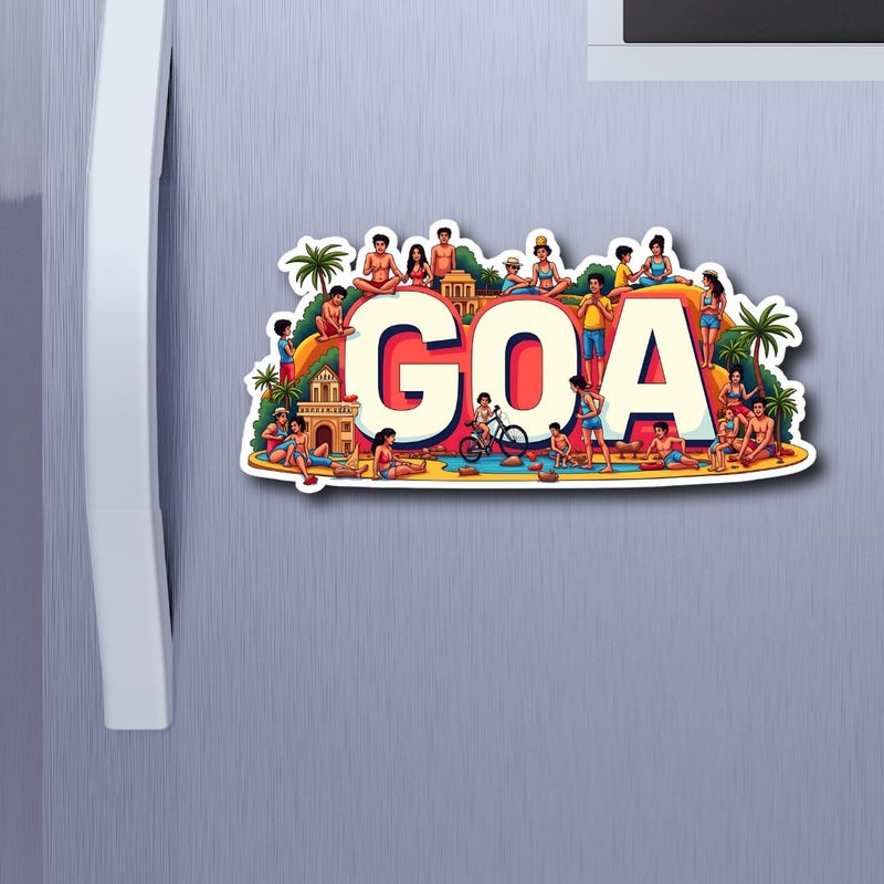 GIFTODAY Goa State Theme Souvenir Wooden Fridge Magnet for Refrigerator Goa Printed Magnet for Office Kitchen and Home Decoration Perfect Souvenir Gift Pack of 1 Size 3x3 Inch - Image 2
