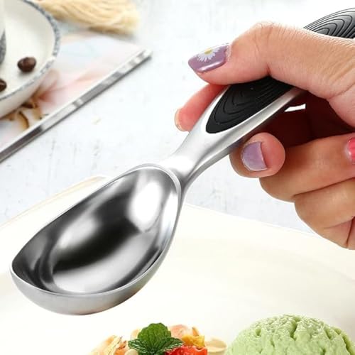 BEYTEQ Ice Cream Scoop- Non-Slip Rubber Grip Handle, No-Thaw Scooper for Hard Ice Cream, Melon Balls, Dishwasher Safe Size A-B - Image 5