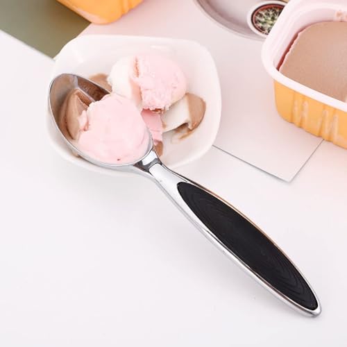 BEYTEQ Ice Cream Scoop- Non-Slip Rubber Grip Handle, No-Thaw Scooper for Hard Ice Cream, Melon Balls, Dishwasher Safe Size A-B - Image 4