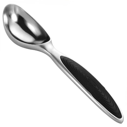 BEYTEQ Ice Cream Scoop- Non-Slip Rubber Grip Handle, No-Thaw Scooper for Hard Ice Cream, Melon Balls, Dishwasher Safe Size A-B - Image 1
