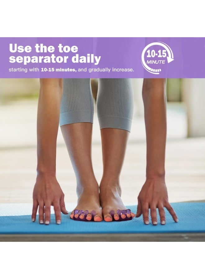 2 Pairs Toe Separators for Women & Men - Correct Bunion and Overlapping Toes, Gel Silicone Toe Spacers for Pedicure, Nail Polish, Toenail Painting, Yoga Relax - Image 4