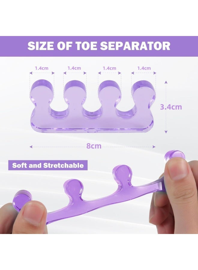 2 Pairs Toe Separators for Women & Men - Correct Bunion and Overlapping Toes, Gel Silicone Toe Spacers for Pedicure, Nail Polish, Toenail Painting, Yoga Relax - Image 2