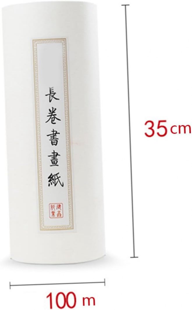 Parliky Thickened Chinese Art Rice Paper Long Scroll Semi-raw Semi-Cooked Xuan Paper for Calligraphy Painting Ink Brush Writing Beginners and Artists - Image 2
