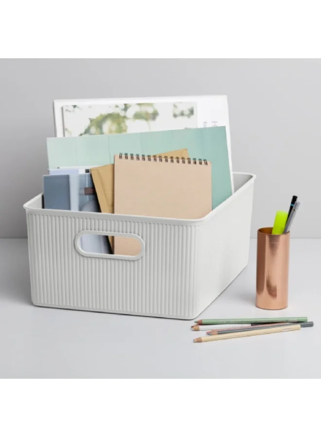 TATAY Impact Resistance Rectangular Multi Purpose Storage Basket White 15 L 7010301