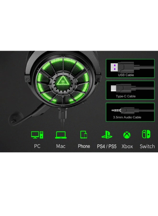 EKSA E5000 Star Engine Pro 3-in-1 Wired Gaming Headset - Black - Image 5